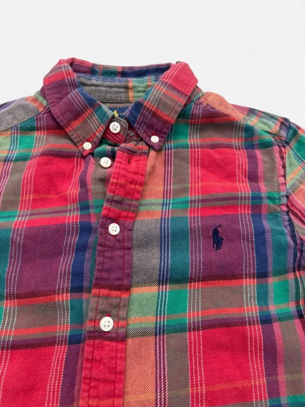 Ralph Lauren Kids Red, Green, and Purple Plaid Button-Up Shirt